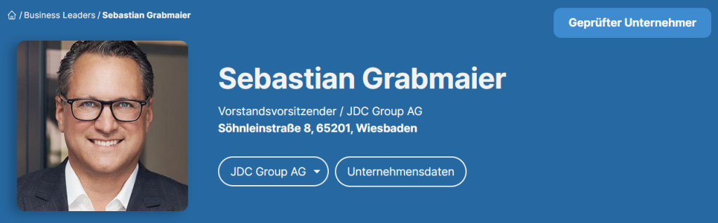 Dr. Sebastian Grabmaier - JDC Group (Business-Leders)