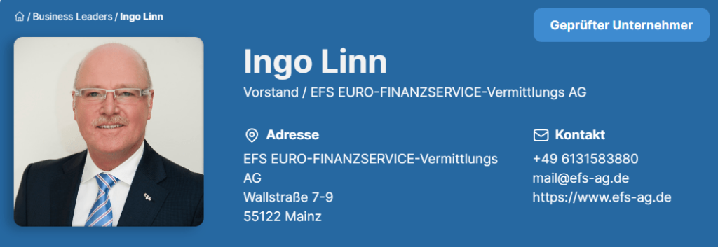 Ingo Linn - Vorstand der EFS AG