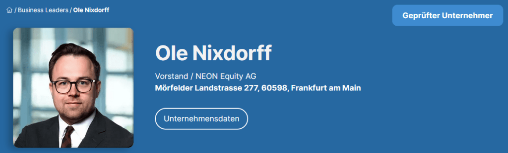 Ole Nixdorff - NEON Equity AG