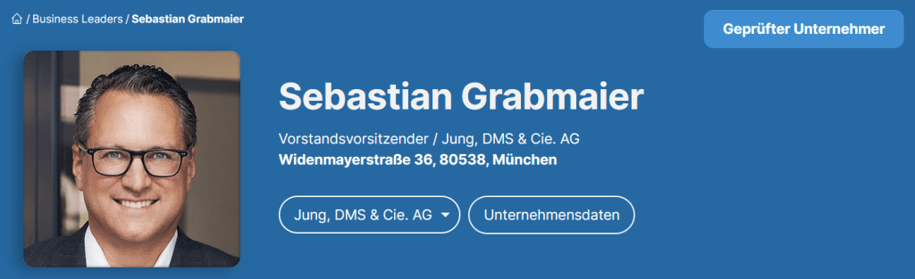 Sebastian Grabmaier - Vorstandsvorsitzender / Jung, DMS & Cie. AG