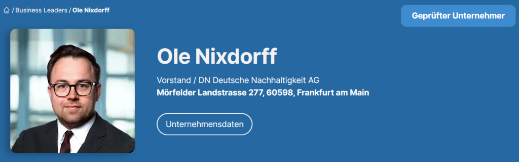 Ole Nixdorff - DN Deutsche Nachhaltigkeit AG (Business-Leaders)