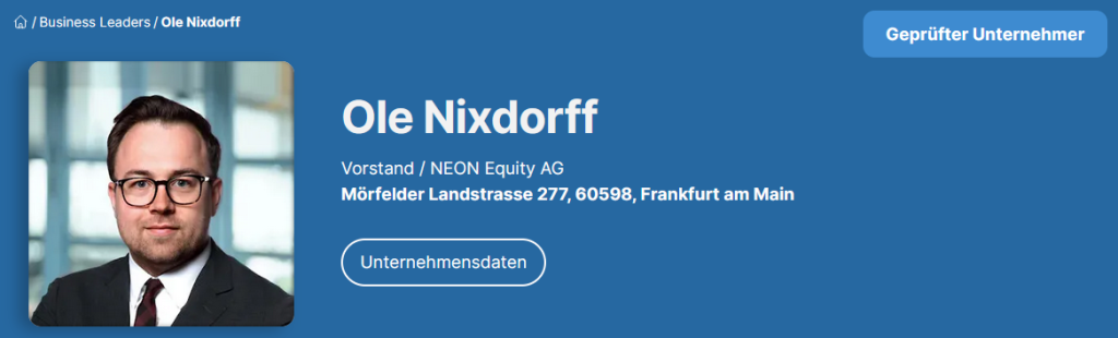 Ole Noxdorff - NEON Equity AG - Business-Leaders