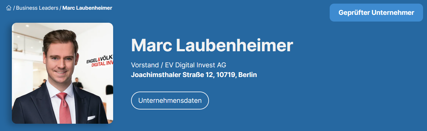 Marc Laubenheimer - EV Digital Invest (Business-Leaders)