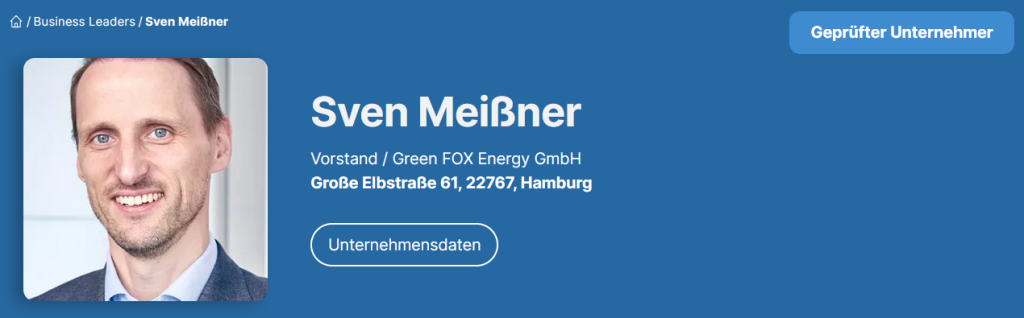 Sven Meißner - Green Fox Energy (Business-Leaders)