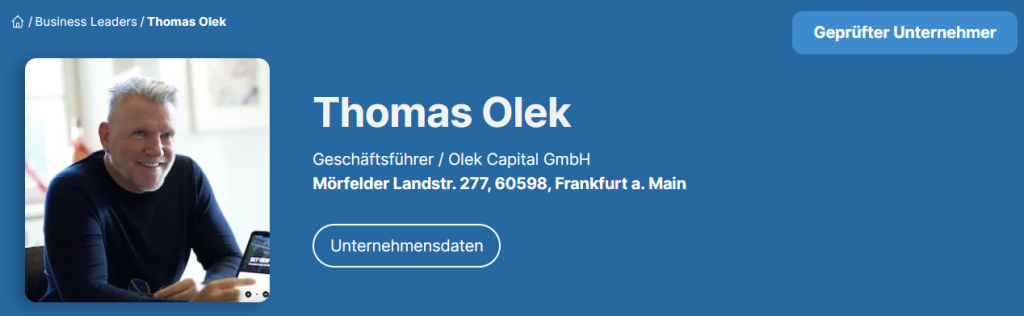 Thomas Olek - Olek Capital GmbH (Business-Leaders)